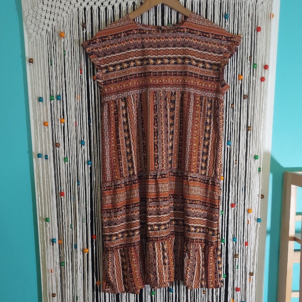 Bohemian Patterned Sleeveless Dress